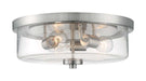 Flush Mount Nuvo 60-7169 Sommerset - 3 Light - Flush Mount Fixture - Brushed Nickel Finish with Clear Glass Nuvo