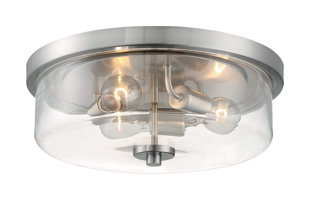 Flush Mount Nuvo 60-7169 Sommerset - 3 Light - Flush Mount Fixture - Brushed Nickel Finish with Clear Glass Nuvo