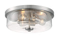 Flush Mount Nuvo 60-7169 Sommerset - 3 Light - Flush Mount Fixture - Brushed Nickel Finish with Clear Glass Nuvo