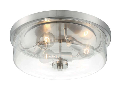 Flush Mount Nuvo 60-7169 Sommerset - 3 Light - Flush Mount Fixture - Brushed Nickel Finish with Clear Glass Nuvo