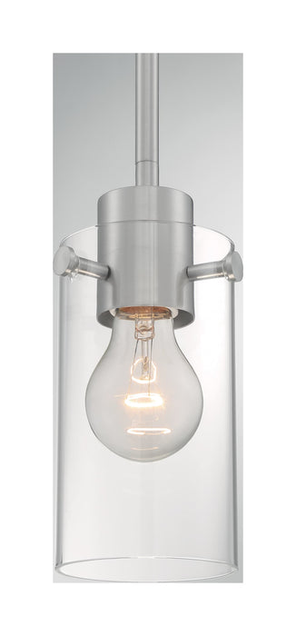 Mini Pendant Nuvo 60-7170 Sommerset - 1 Light - Mini Pendant Fixture - Brushed Nickel Finish with Clear Glass Nuvo