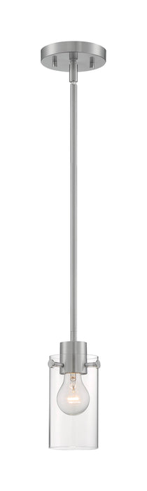 Mini Pendant Nuvo 60-7170 Sommerset - 1 Light - Mini Pendant Fixture - Brushed Nickel Finish with Clear Glass Nuvo