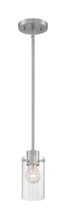 Mini Pendant Nuvo 60-7170 Sommerset - 1 Light - Mini Pendant Fixture - Brushed Nickel Finish with Clear Glass Nuvo