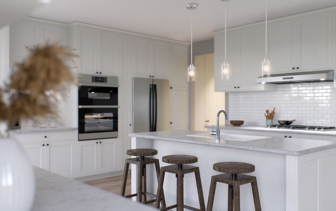 Mini Pendant Nuvo 60-7170 Sommerset - 1 Light - Mini Pendant Fixture - Brushed Nickel Finish with Clear Glass Nuvo