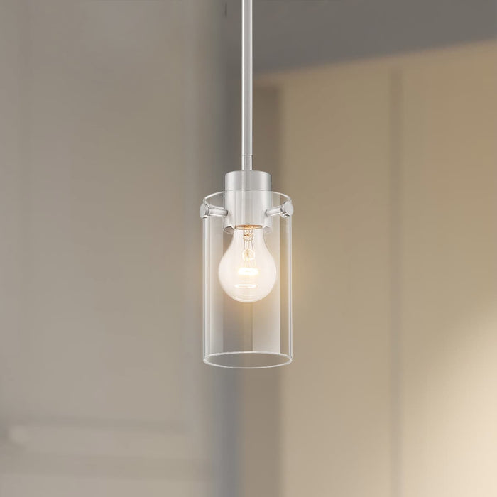 Mini Pendant Nuvo 60-7170 Sommerset - 1 Light - Mini Pendant Fixture - Brushed Nickel Finish with Clear Glass Nuvo