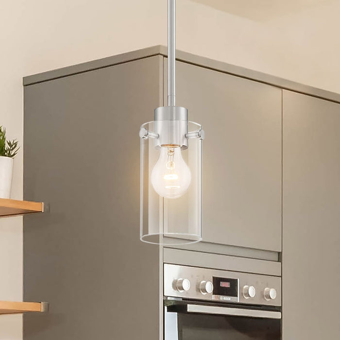 Mini Pendant Nuvo 60-7170 Sommerset - 1 Light - Mini Pendant Fixture - Brushed Nickel Finish with Clear Glass Nuvo