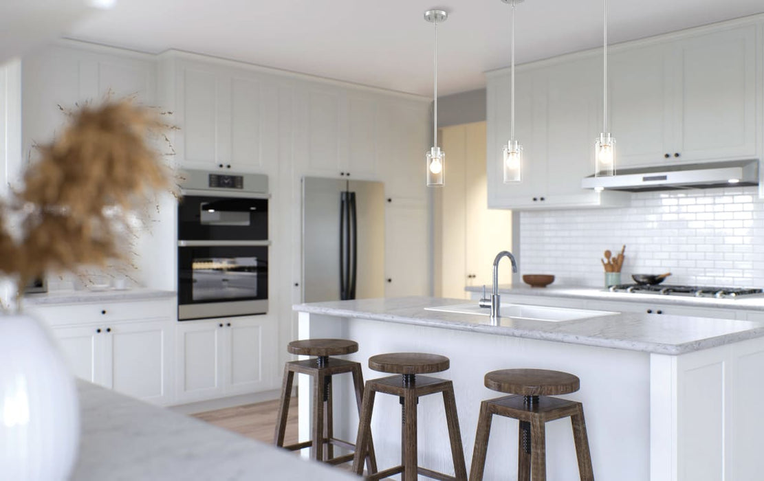 Mini Pendant Nuvo 60-7170 Sommerset - 1 Light - Mini Pendant Fixture - Brushed Nickel Finish with Clear Glass Nuvo