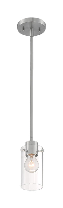Mini Pendant Nuvo 60-7170 Sommerset - 1 Light - Mini Pendant Fixture - Brushed Nickel Finish with Clear Glass Nuvo