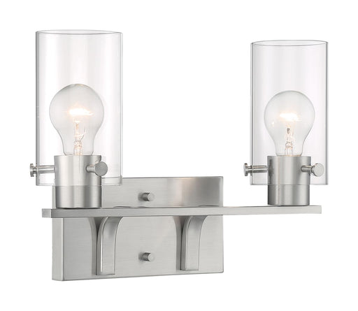 Vanity Nuvo 60-7172 Sommerset - 2 Light - Vanity Fixture - Brushed Nickel Finish with Clear Glass Nuvo