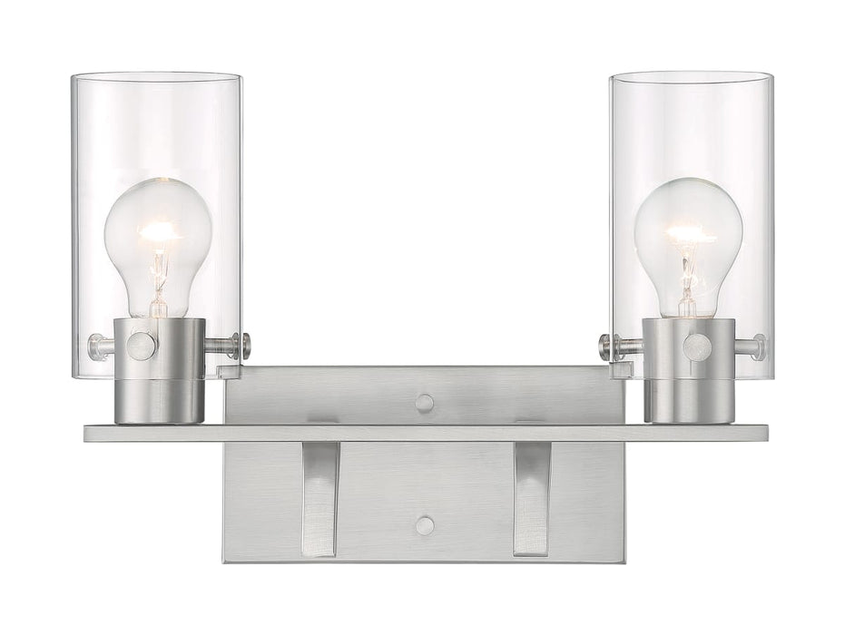 Vanity Nuvo 60-7172 Sommerset - 2 Light - Vanity Fixture - Brushed Nickel Finish with Clear Glass Nuvo
