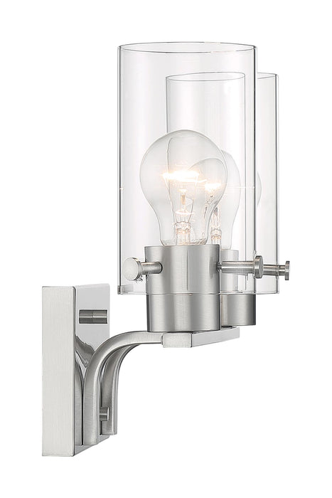 Vanity Nuvo 60-7172 Sommerset - 2 Light - Vanity Fixture - Brushed Nickel Finish with Clear Glass Nuvo
