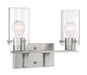 Vanity Nuvo 60-7172 Sommerset - 2 Light - Vanity Fixture - Brushed Nickel Finish with Clear Glass Nuvo