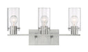 Vanity Nuvo 60-7173 Sommerset - 3 Light - Vanity Fixture - Brushed Nickel Finish with Clear Glass Nuvo