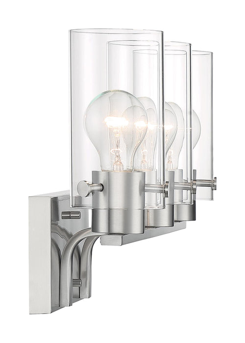 Vanity Nuvo 60-7173 Sommerset - 3 Light - Vanity Fixture - Brushed Nickel Finish with Clear Glass Nuvo