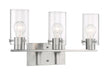 Vanity Nuvo 60-7173 Sommerset - 3 Light - Vanity Fixture - Brushed Nickel Finish with Clear Glass Nuvo