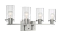 Vanity Nuvo 60-7174 Sommerset - 4 Light - Vanity Fixture - Brushed Nickel Finish with Clear Glass Nuvo