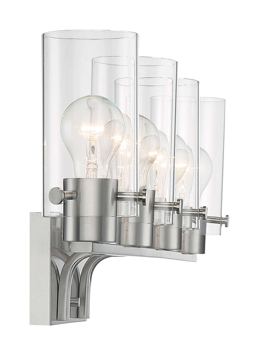 Vanity Nuvo 60-7174 Sommerset - 4 Light - Vanity Fixture - Brushed Nickel Finish with Clear Glass Nuvo