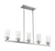 Island Pendant Nuvo 60-7176 Sommerset - 5 Light - Island Pendant Fixture - Brushed Nickel Finish with Clear Glass Nuvo