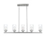 Island Pendant Nuvo 60-7176 Sommerset - 5 Light - Island Pendant Fixture - Brushed Nickel Finish with Clear Glass Nuvo