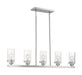 Island Pendant Nuvo 60-7176 Sommerset - 5 Light - Island Pendant Fixture - Brushed Nickel Finish with Clear Glass Nuvo