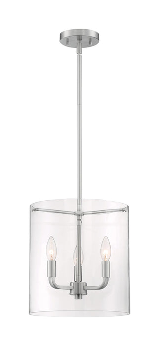 Pendant Nuvo 60-7177 Sommerset - 3 Light - Pendant Fixture - Brushed Nickel Finish with Clear Glass Nuvo