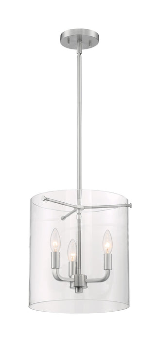 Pendant Nuvo 60-7177 Sommerset - 3 Light - Pendant Fixture - Brushed Nickel Finish with Clear Glass Nuvo