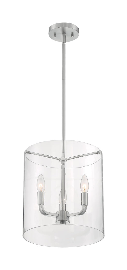 Pendant Nuvo 60-7177 Sommerset - 3 Light - Pendant Fixture - Brushed Nickel Finish with Clear Glass Nuvo