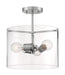 Semi Flush Nuvo 60-7178 Sommerset - 3 Light - Semi-Flush Fixture - Brushed Nickel Finish with Clear Glass Nuvo