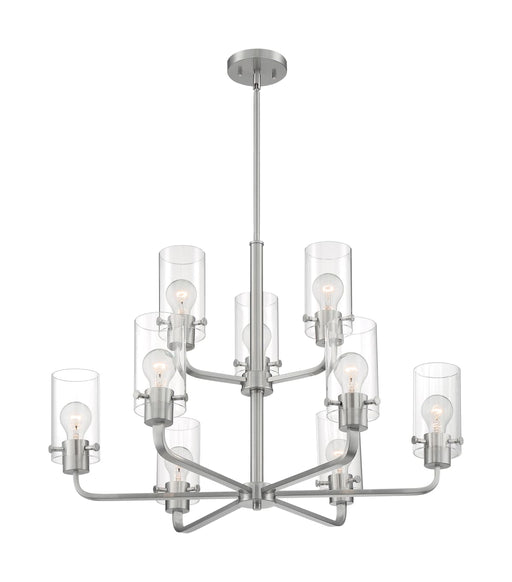 Chandelier Nuvo 60-7179 Sommerset - 9 Light - Chandelier Fixture - Brushed Nickel Finish with Clear Glass Nuvo