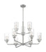 Chandelier Nuvo 60-7179 Sommerset - 9 Light - Chandelier Fixture - Brushed Nickel Finish with Clear Glass Nuvo