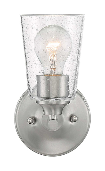 Vanity Nuvo 60-7181 Bransel - 1 Light - Vanity Fixture - Brushed Nickel Finish with Clear Seeded Glass Nuvo
