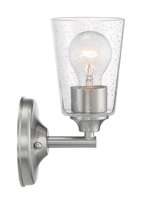 Vanity Nuvo 60-7181 Bransel - 1 Light - Vanity Fixture - Brushed Nickel Finish with Clear Seeded Glass Nuvo