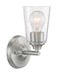 Vanity Nuvo 60-7181 Bransel - 1 Light - Vanity Fixture - Brushed Nickel Finish with Clear Seeded Glass Nuvo