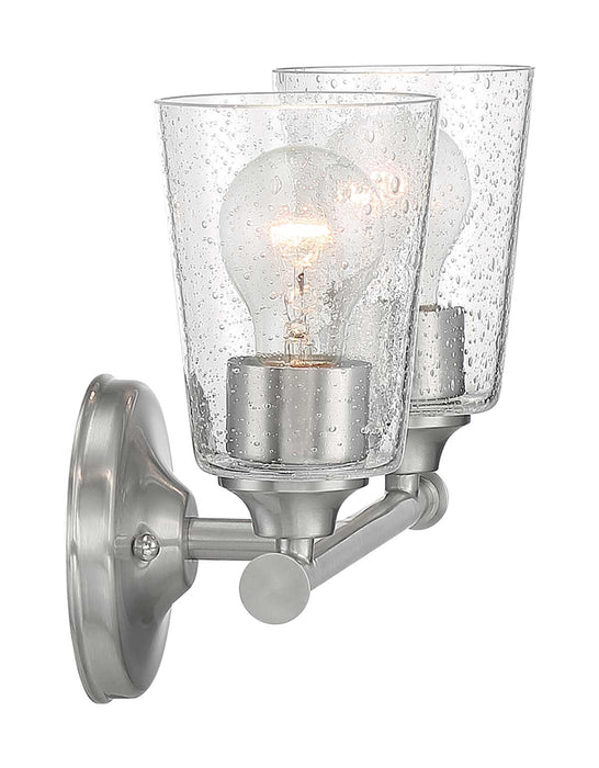 Vanity Nuvo 60-7182 Bransel - 2 Light - Vanity Fixture - Brushed Nickel Finish with Clear Seeded Glass Nuvo