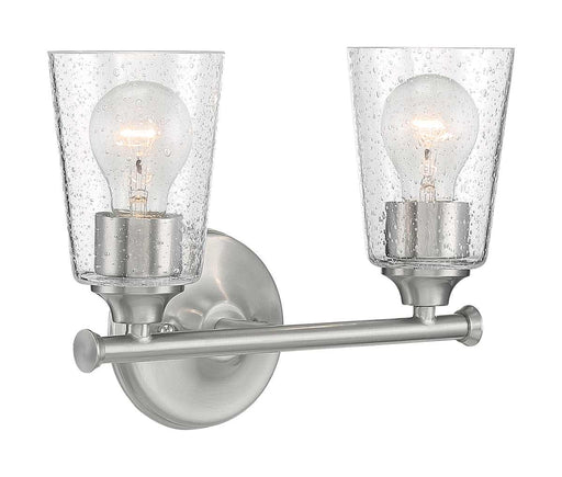 Vanity Nuvo 60-7182 Bransel - 2 Light - Vanity Fixture - Brushed Nickel Finish with Clear Seeded Glass Nuvo