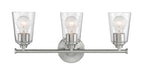 Vanity Nuvo 60-7183 Bransel - 3 Light - Vanity Fixture - Brushed Nickel Finish with Clear Seeded Glass Nuvo