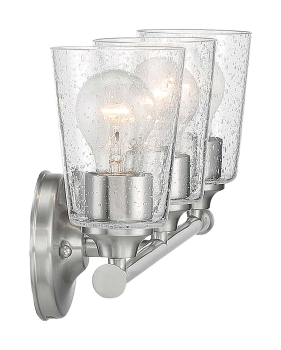 Vanity Nuvo 60-7183 Bransel - 3 Light - Vanity Fixture - Brushed Nickel Finish with Clear Seeded Glass Nuvo