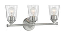 Vanity Nuvo 60-7183 Bransel - 3 Light - Vanity Fixture - Brushed Nickel Finish with Clear Seeded Glass Nuvo