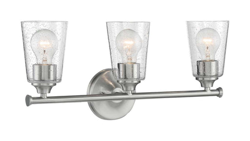 Vanity Nuvo 60-7183 Bransel - 3 Light - Vanity Fixture - Brushed Nickel Finish with Clear Seeded Glass Nuvo