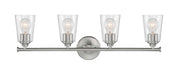 Vanity Nuvo 60-7184 Bransel - 4 Light - Vanity Fixture - Brushed Nickel Finish with Clear Seeded Glass Nuvo