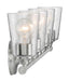 Vanity Nuvo 60-7184 Bransel - 4 Light - Vanity Fixture - Brushed Nickel Finish with Clear Seeded Glass Nuvo