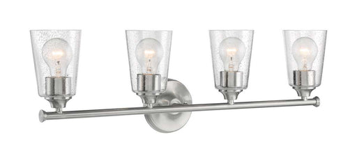 Vanity Nuvo 60-7184 Bransel - 4 Light - Vanity Fixture - Brushed Nickel Finish with Clear Seeded Glass Nuvo