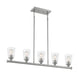 Island Pendant Nuvo 60-7186 Bransel - 5 Light - Island Pendant Fixture - Brushed Nickel Finish with Clear Seeded Glass Nuvo