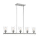 Island Pendant Nuvo 60-7186 Bransel - 5 Light - Island Pendant Fixture - Brushed Nickel Finish with Clear Seeded Glass Nuvo