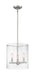 Pendant Nuvo 60-7187 Bransel - 3 Light - Pendant Fixture - Brushed Nickel Finish with Clear Seeded Glass Nuvo
