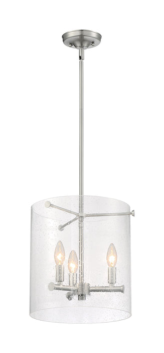 Pendant Nuvo 60-7187 Bransel - 3 Light - Pendant Fixture - Brushed Nickel Finish with Clear Seeded Glass Nuvo