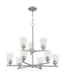 Chandelier Nuvo 60-7189 Bransel - 9 Light - Chandelier Fixture - Brushed Nickel Finish with Clear Seeded Glass Nuvo