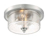 Flush Mount Nuvo 60-7190 Bransel - 2 Light - Flush Mount Fixture - Brushed Nickel Finish with Clear Seeded Glass Nuvo