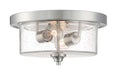 Flush Mount Nuvo 60-7190 Bransel - 2 Light - Flush Mount Fixture - Brushed Nickel Finish with Clear Seeded Glass Nuvo