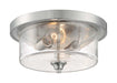 Flush Mount Nuvo 60-7190 Bransel - 2 Light - Flush Mount Fixture - Brushed Nickel Finish with Clear Seeded Glass Nuvo